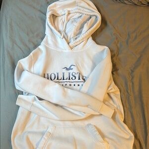 Hollister Cream Hoodie with Logo